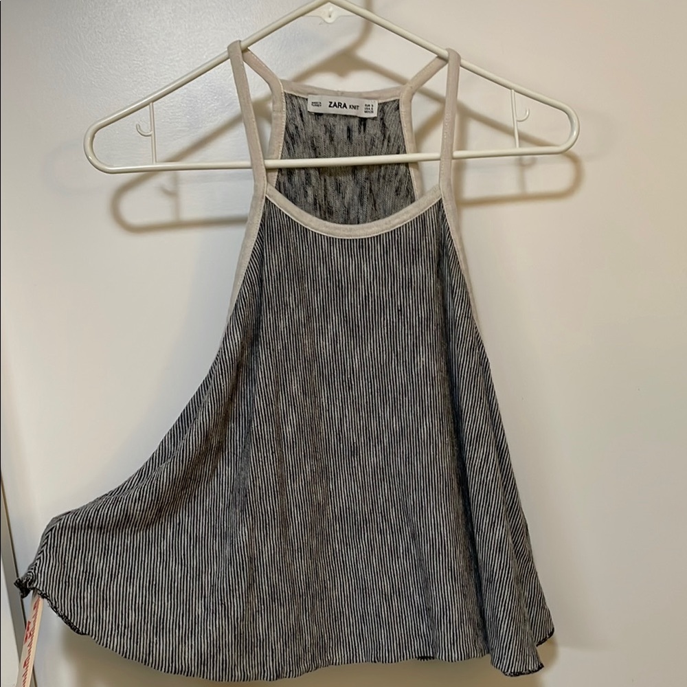 Zara Black and White Striped Women's Top